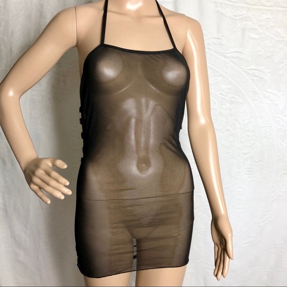 Rave 4 Real Dresses & Skirts - Black Mesh Strappy Lingerie Dress